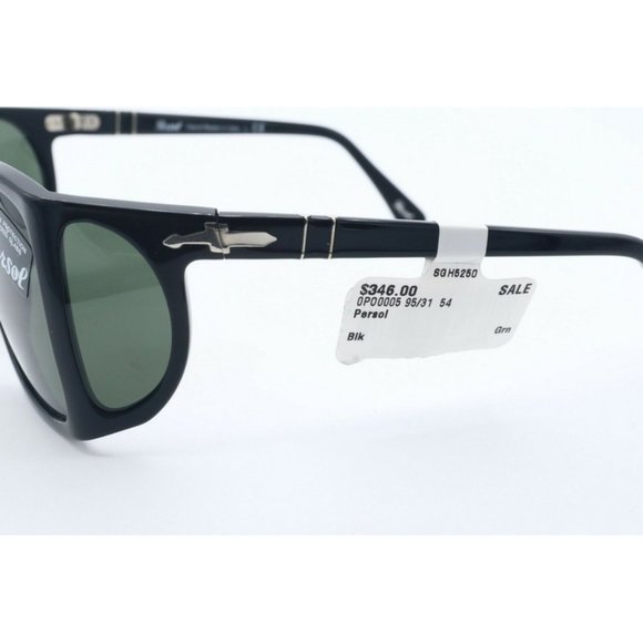 New Authentic Persol P00005 95/31 Black Square Sunglasses Grey Lenses 54mm - Picture 4 of 6